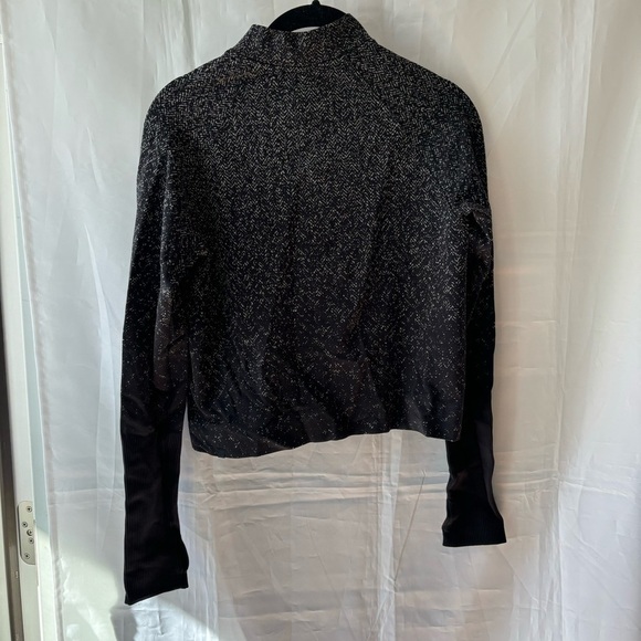 Lululemon Rest Less Cropped 1/2 Zip Herringbone Fade Black size 8 - Picture 6 of 10